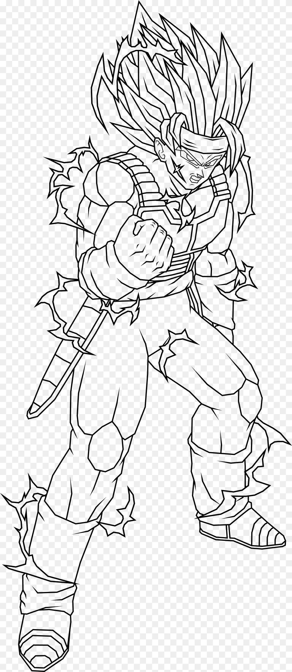 Bardock Coloring Pages 141 Dragon Ball Z Bardock Coloring Pages, Gray Png Image