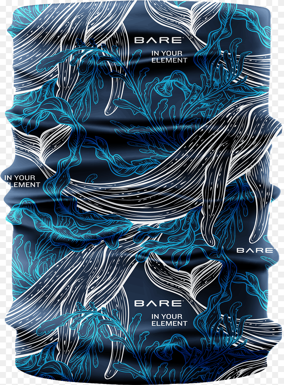 Bare Blue Whale Neck Gaiter Fish, Art, Book, Graphics, Publication Png Image