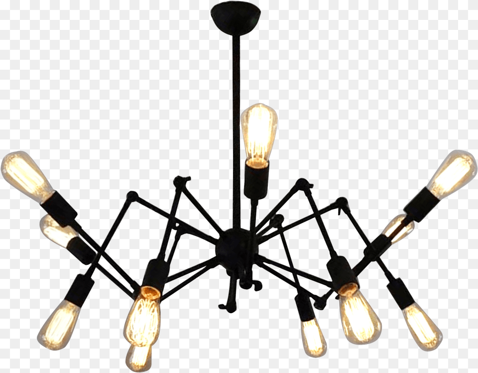 Bare Bulb Spider Chandelier Bare Bulb Spider Chandelier In Black Minimalist Home, Lamp Free Png Download