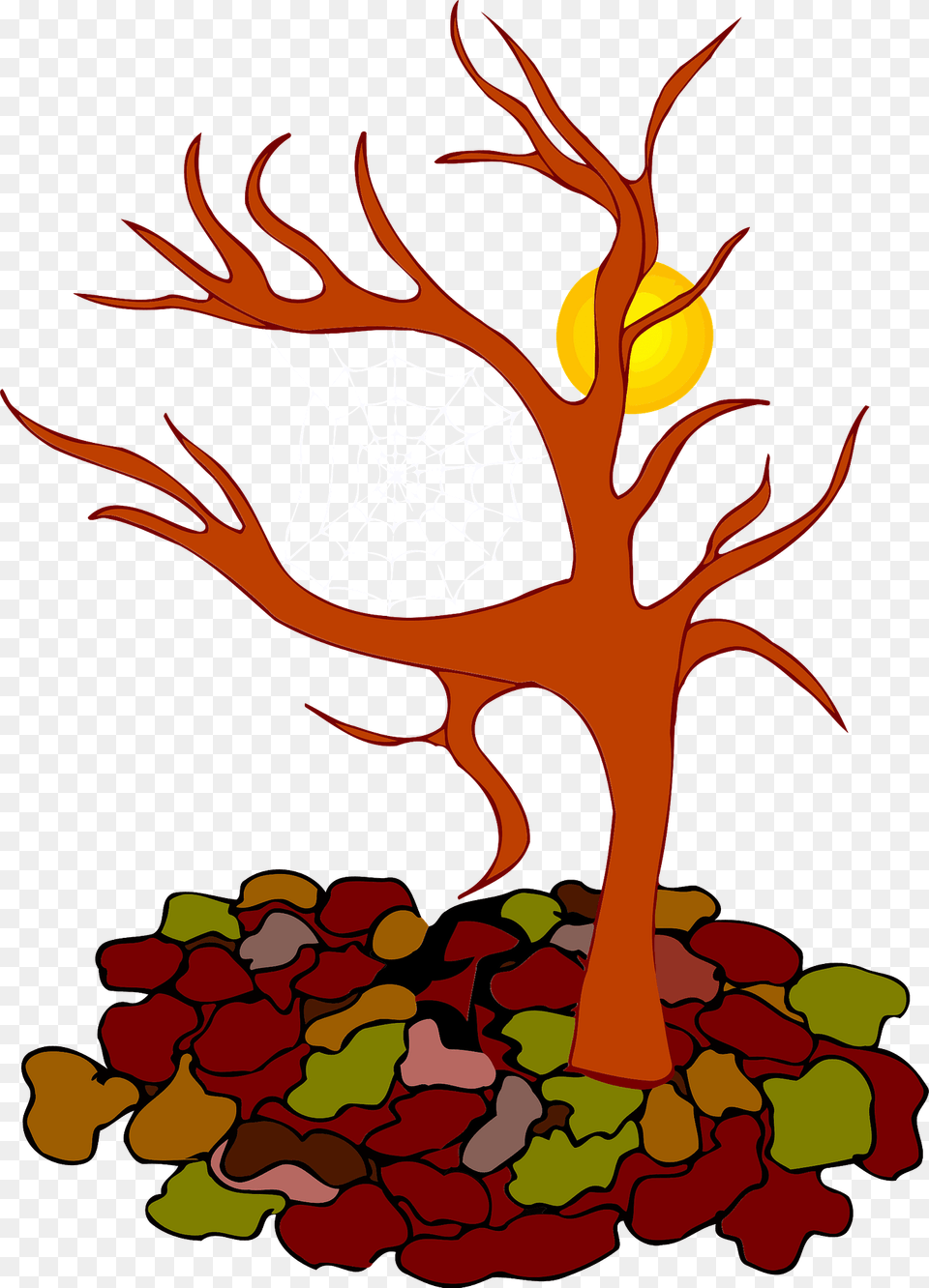 Bare Tree Autumn Leaves Down Clipart, Art Free Transparent Png