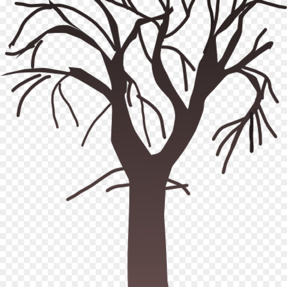 Bare Tree Clip Art Clipart Plant, Tree Trunk, Person, Drawing Free Png Download