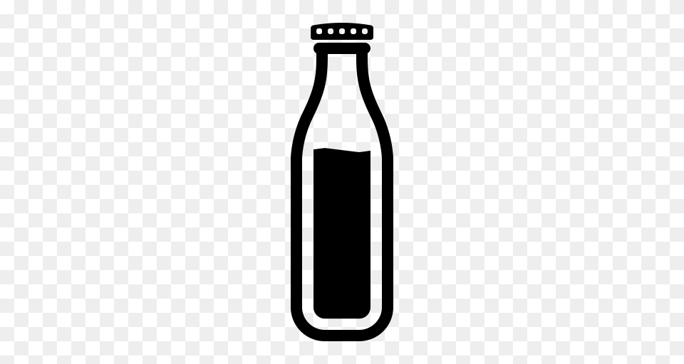 Barista Bottle Glass Milk Icon, Gray Png