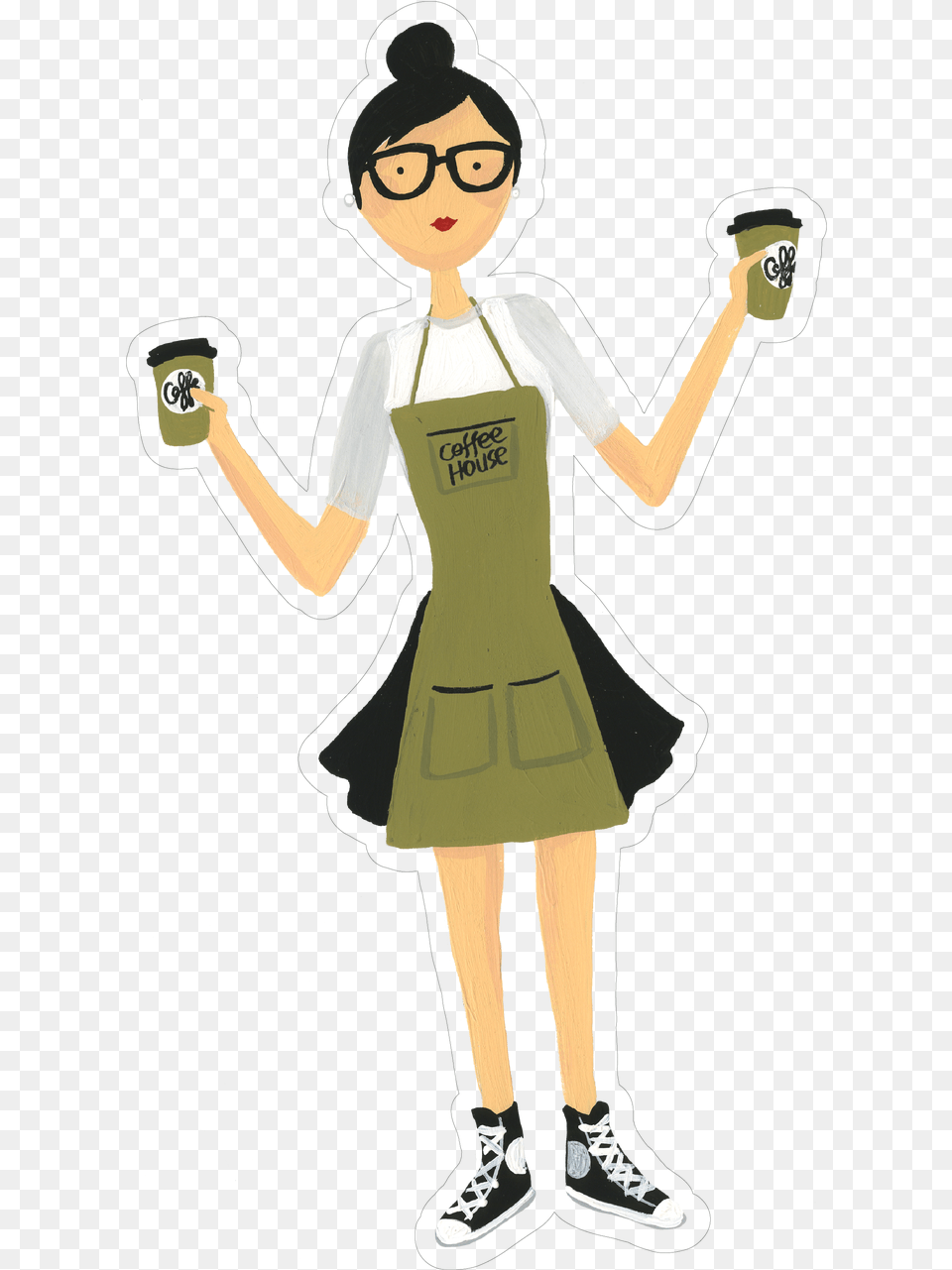 Barista Print Cut File Barista, Child, Person, Female, Girl Free Png Download