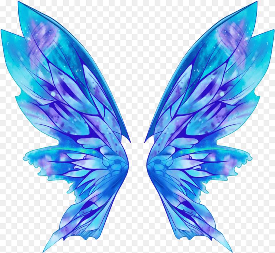 Bark Blue Light Blue White Beautiful Fairytail Transparent Fairy Wings, Accessories, Crystal, Adult, Female Png Image