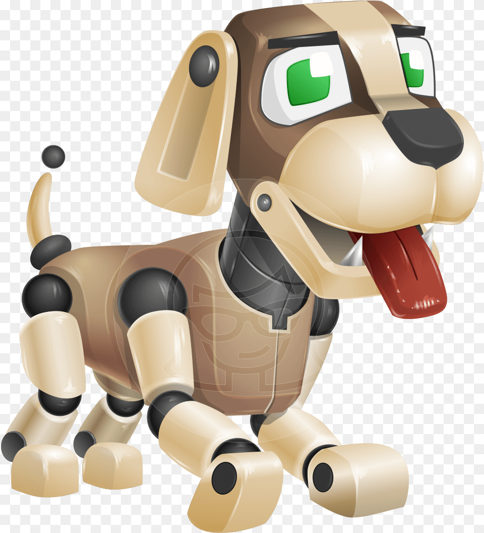 Barkey Is A Robot Dog Character With A Typical Doggy Shaped Cartoon Character Dog Robot, Device, Grass, Lawn, Lawn Mower Free Transparent Png