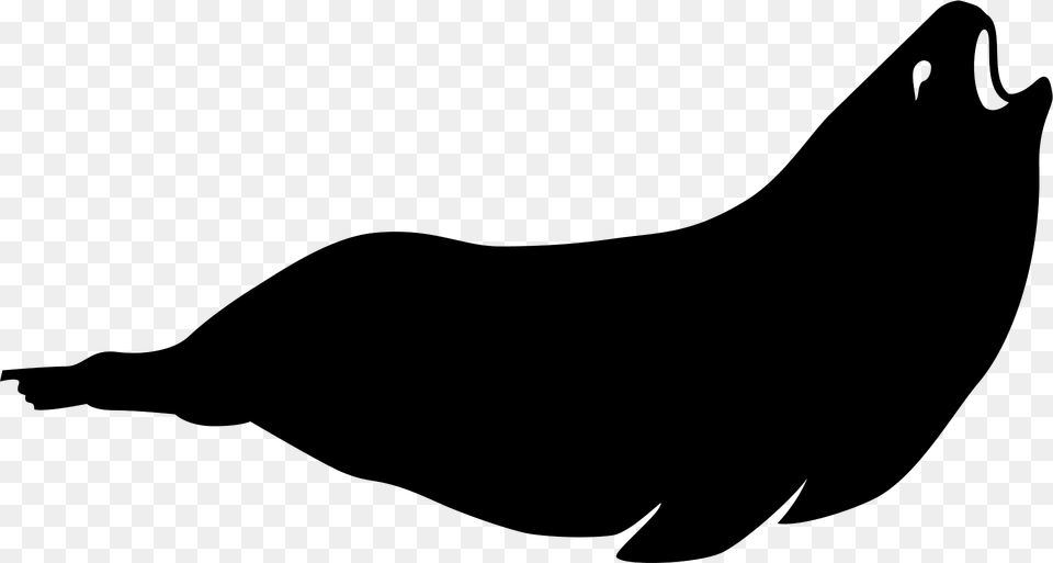 Barking Black Seal Clipart, Silhouette, Animal, Sea Life, Fish Png Image