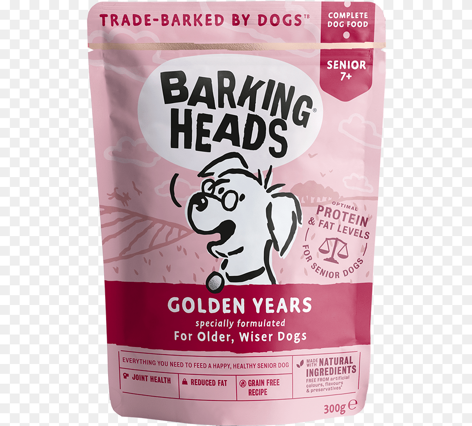 Barking Heads Golden Years Pouch Front Of Pack Barking Heads Golden Years, Advertisement, Baby, Person, Food Free Transparent Png