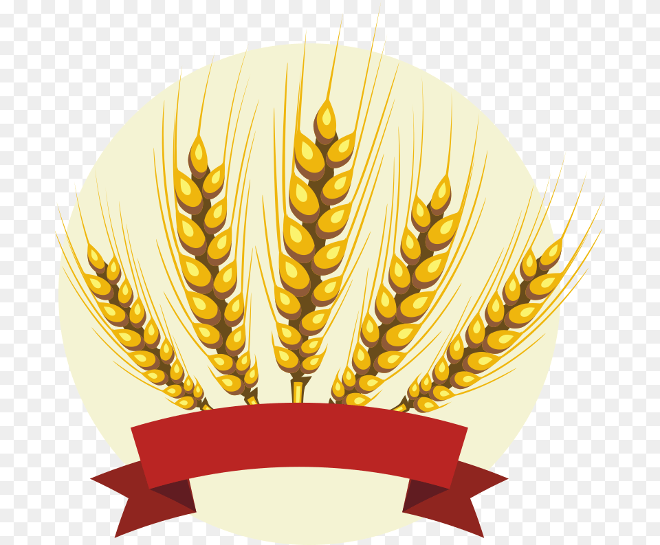 Barley With Red Banner Barley Clipart, Food, Grain, Produce, Wheat Png Image