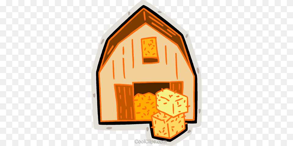 Barn Hay Bales Farm Royalty Vector Clip Art Illustration, Architecture, Building, Countryside, Nature Free Png