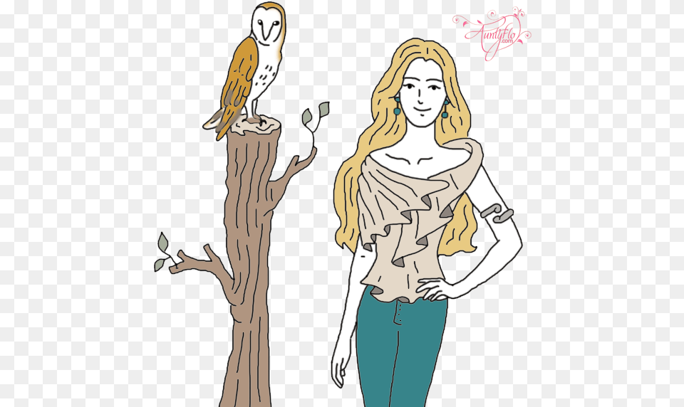 Barn Owl Cartoon, Adult, Tree, Plant, Person Free Png Download