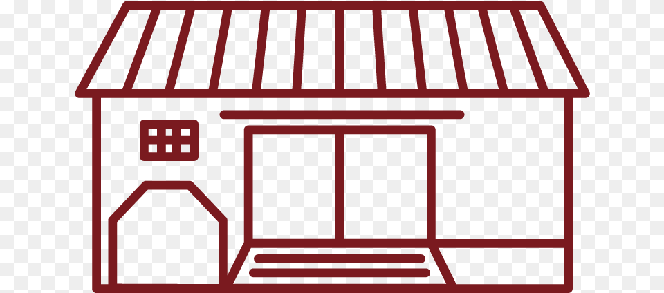 Barn Thick Red Table Made Of Bamboo, Bus Stop, Outdoors, Architecture, Building Free Png