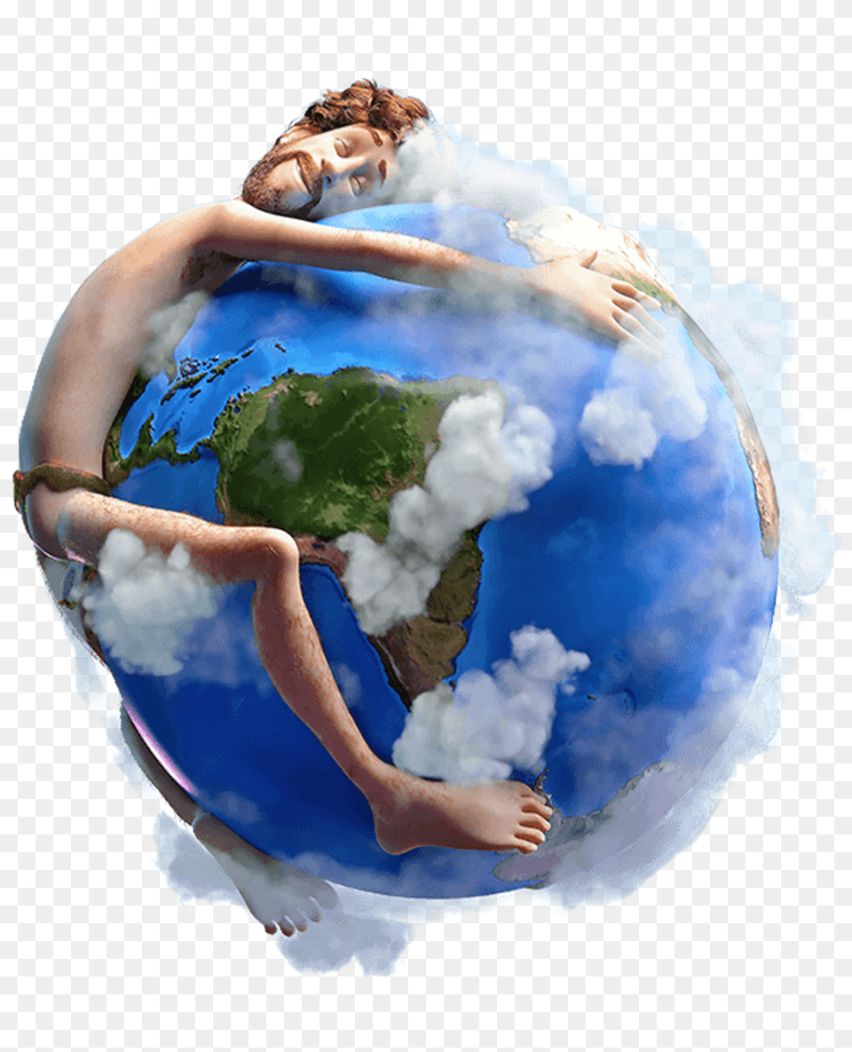Barney I Love You Song Video Lil Dicky Hugging Earth, Astronomy, Sphere, Planet, Outer Space Free Png Download