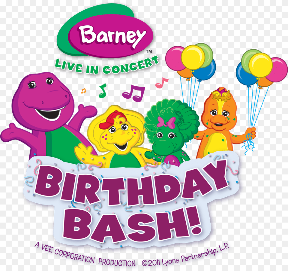 Barney Live In Concert Birthday Bash Barney, Baby, Person, People, Food Free Png