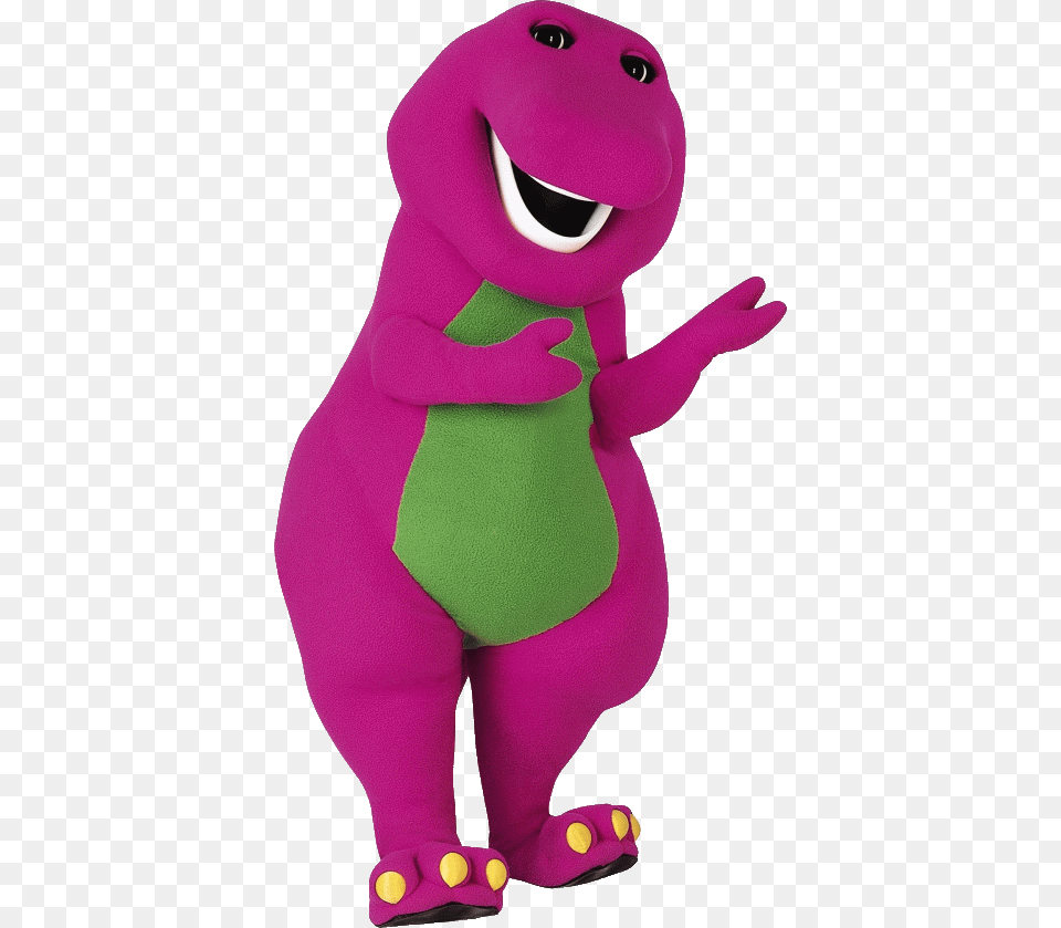Barney Mascot Standing, Plush, Toy, Purple, Cartoon Png