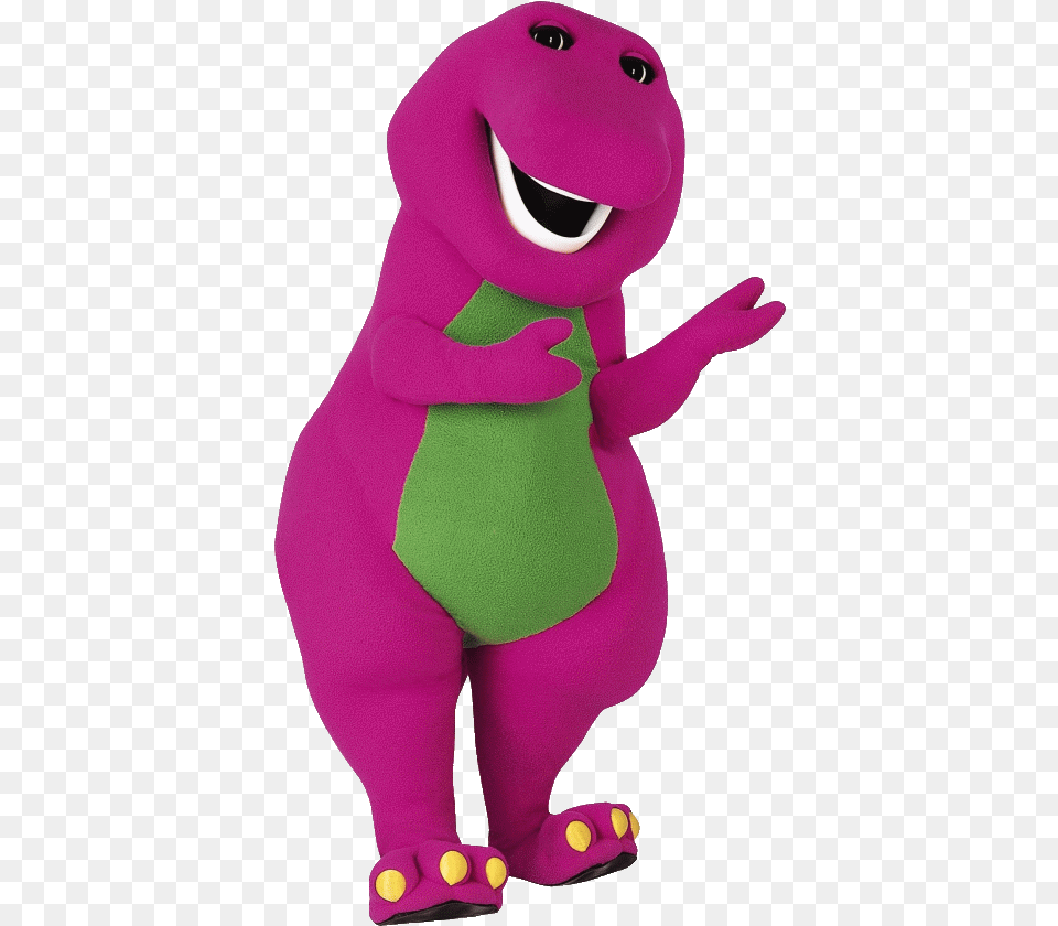 Barney Mascot Standing Transparent Barney The Dinosaur, Plush, Toy, Purple Png