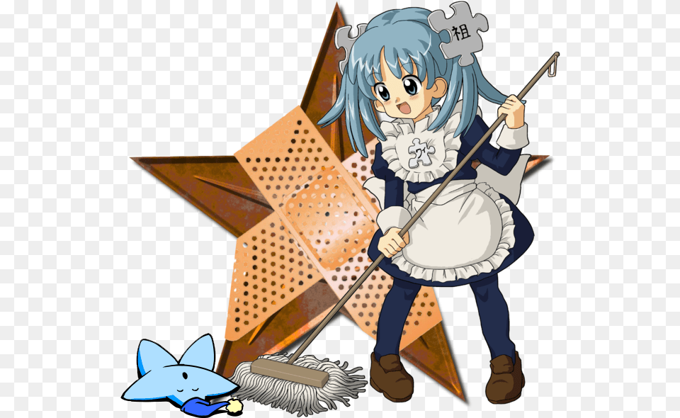 Barnstar Anime Manga 4 House Anime Girl Cleaning, Book, Comics, Publication, Person Free Png