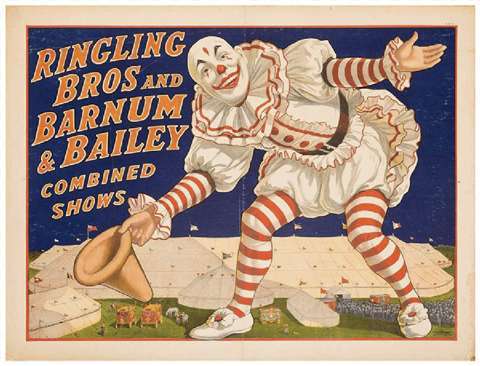 Barnum And Bailey Circus Posters Vintage, Advertisement, Poster, Person, Comics Free Png Download