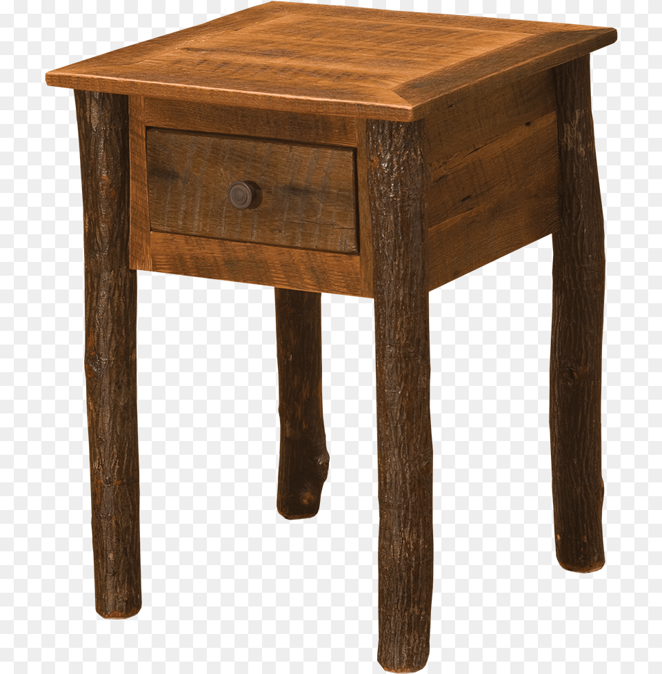 Barnwood One Drawer End Table End Table, Desk, Furniture, Wood, Coffee Table Free Png