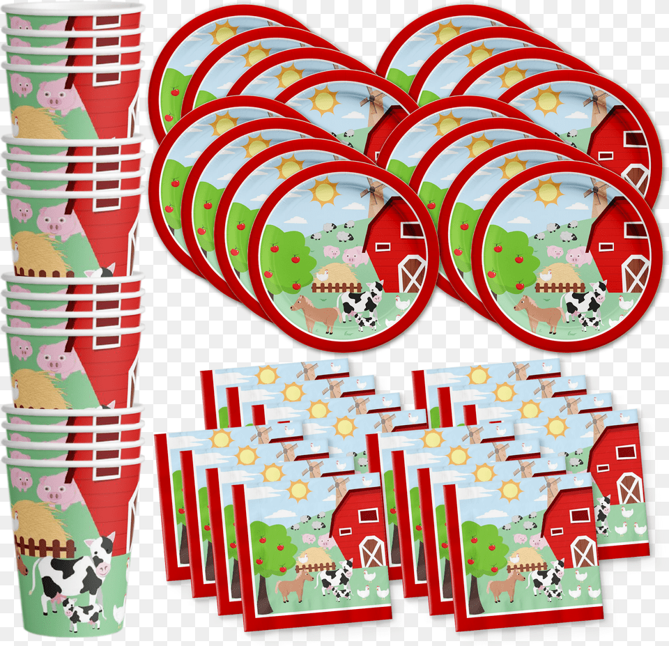 Barnyard Farm Animals Birthday Party Tableware Kit Farm Animals Birthday Party Png Image