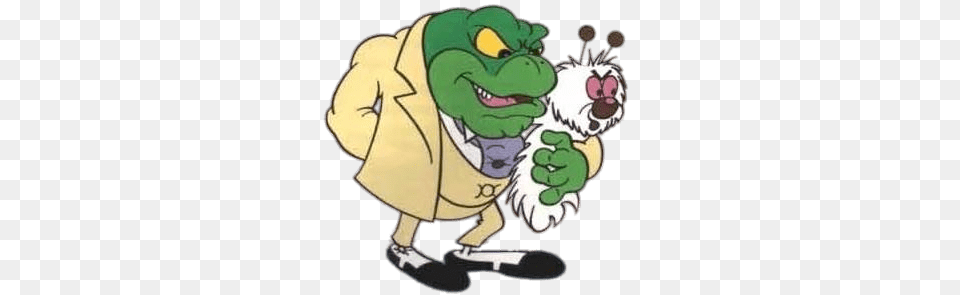 Baron Greenback Holding Nero The Fluffy Caterpillar, Clothing, Coat, Cartoon Free Png