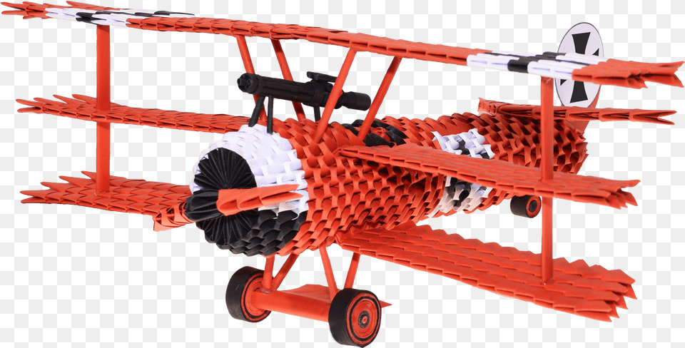 Barone Rosso Compresso 3d Origami Red Baron, Aircraft, Airplane, Biplane, Transportation Png