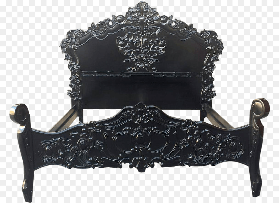 Baroque King Bed Frame Black Baroque Queen Bed, Furniture, Crib, Infant Bed Free Png