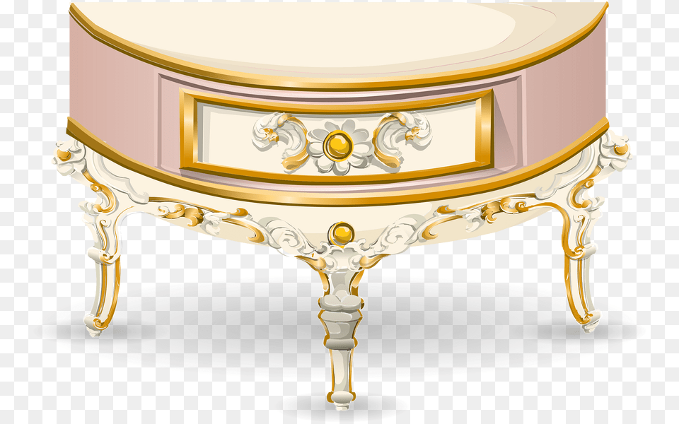 Baroque Pink Side Table Clipart, Coffee Table, Furniture, Sideboard, Cabinet Png