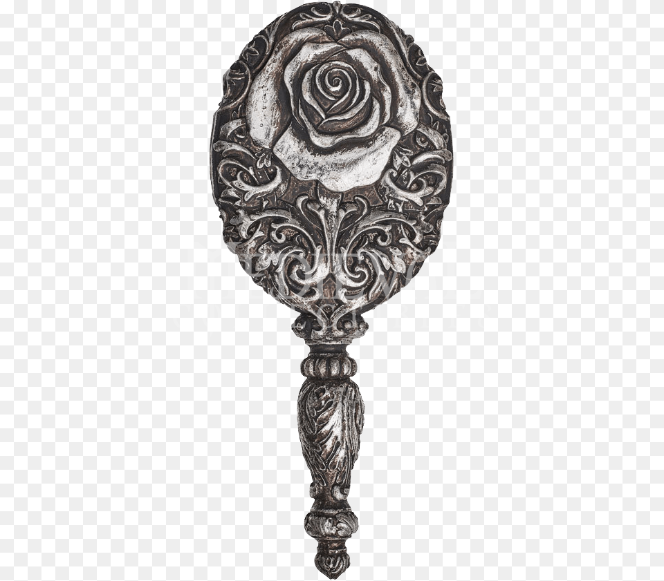 Baroque Rose Hand Mirror Gothic Hand Mirror, Cutlery, Cross, Symbol, Spoon Free Transparent Png