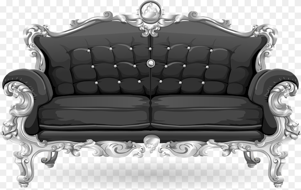 Baroque Sofa From Glitch Clip Arts, Couch, Furniture, Crib, Infant Bed Free Transparent Png
