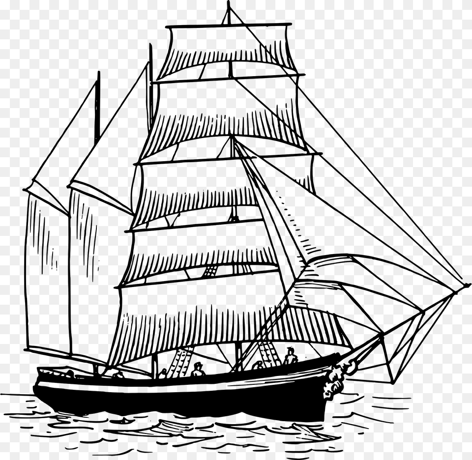 Barquentine Clipart, Boat, Sailboat, Transportation, Vehicle Free Png