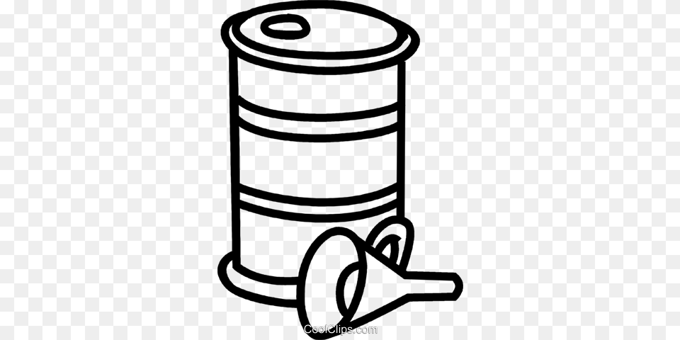 Barrel Of Oil And Funnel Royalty Vector Clip Art Illustration, Tin, Can Free Png Download