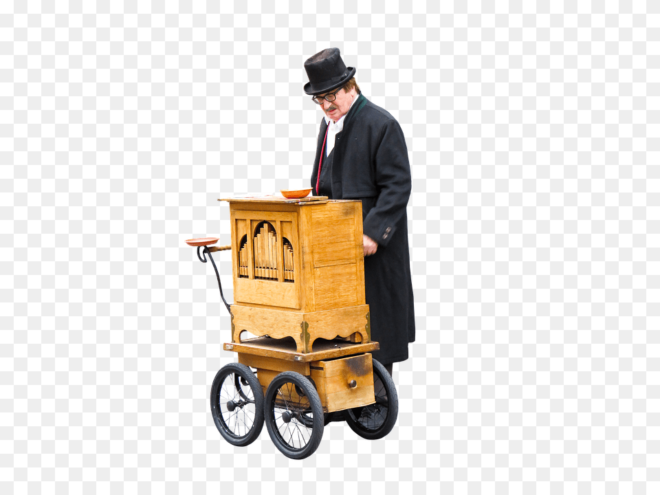 Barrel Organ Adult, Machine, Male, Man Free Png Download