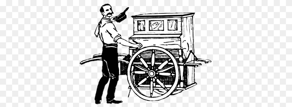 Barrel Organ Player Drawing, Machine, Spoke, Adult, Male Free Transparent Png