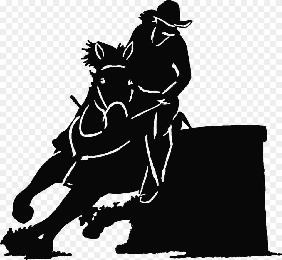 Barrel Racer Silhouette, Clothing, Hat, Person Free Png