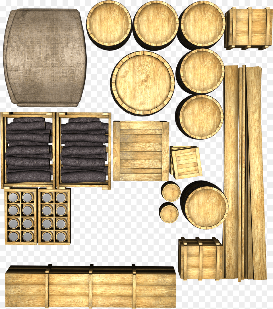 Barrels And Crates Top Down View Weapon Rack Top Down Free Png