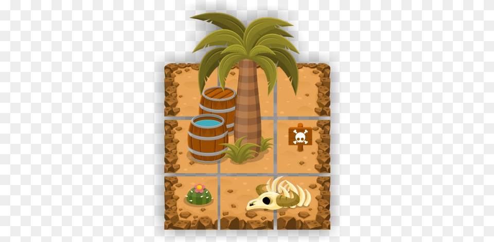 Barren Land Top Down Sand Tile Game, Tape, Plant, Tree, Palm Tree Png Image
