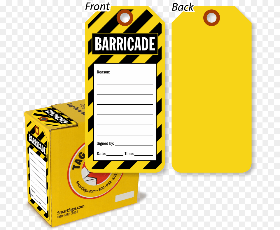 Barricade Tag In A Box Equip Isolation Tags Min Ord 100 Yellow Laminated, Text Free Png
