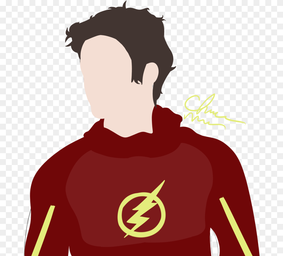Barry Allen Colored By Christianmccabeart Illustration, Clothing, T-shirt, Adult, Person Free Png Download