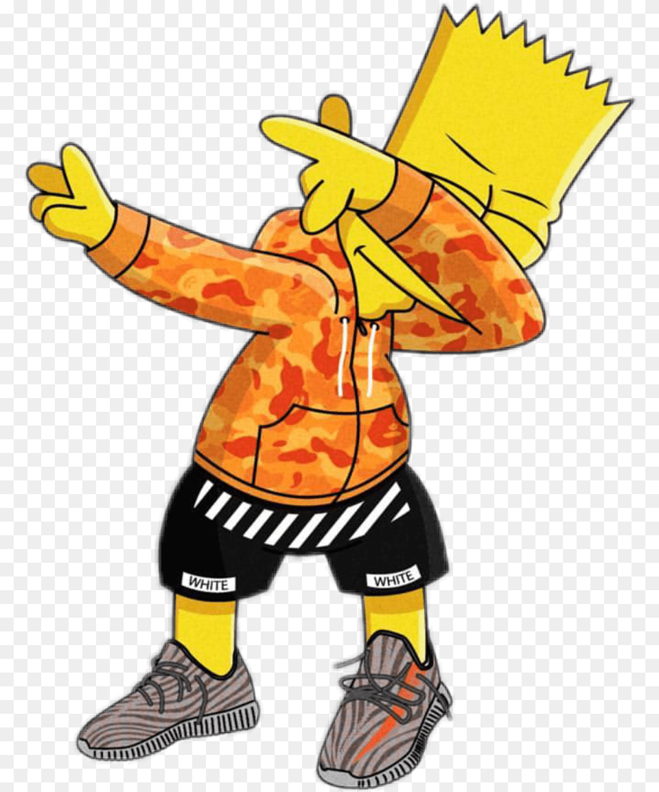 Bart Dab Supreme Simpson Gang Trap Swag Fresh Simpsons, Clothing, Footwear, Shoe, Person Png