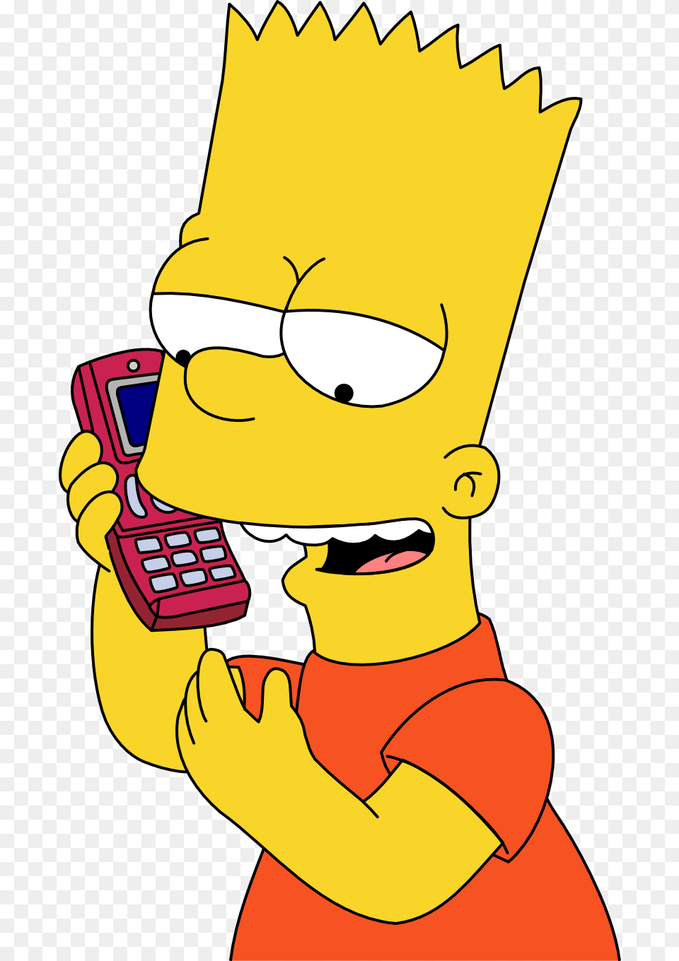 Bart Simpson Bart Simpson On Phone, Cartoon, Baby, Electronics, Person Free Transparent Png