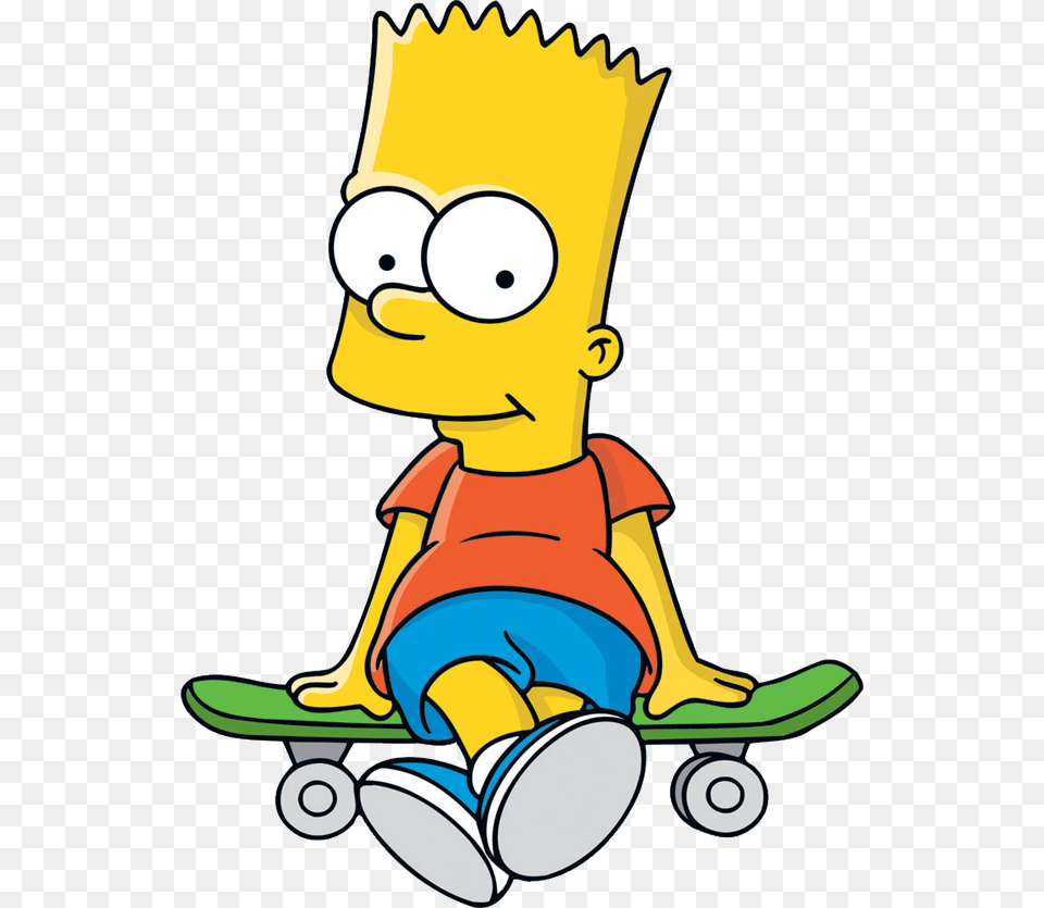 Bart Simpson Clip Art, Cartoon, Baby, Person, Skateboard Free Png Download