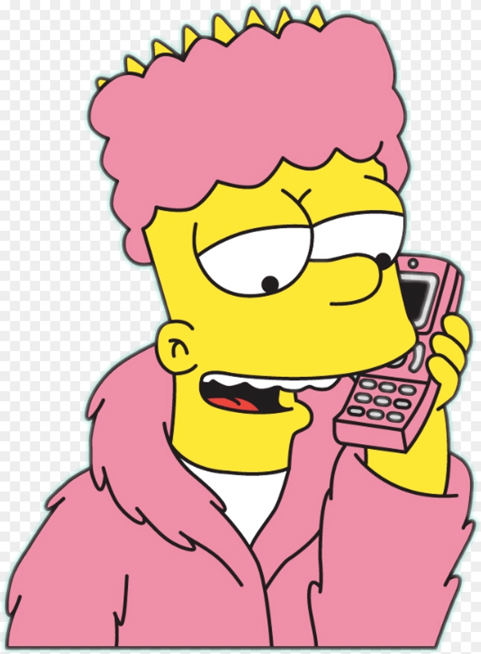 Bart Simpson Clipart Bart Simpson On The Phone, Baby, Person, Cartoon, Electronics Png Image