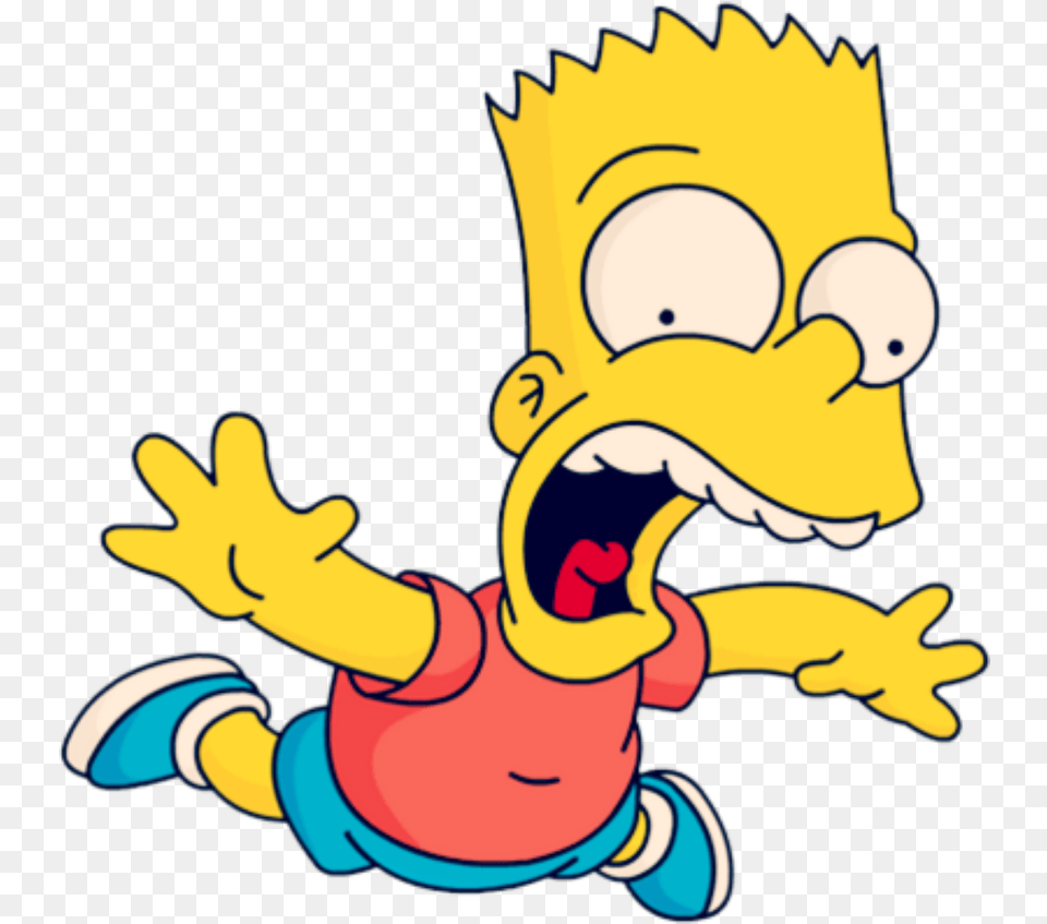 Bart Simpson Figure Yellow Flying Falling Bart Simpson Transparent, Baby, Person, Cartoon, Face Free Png Download