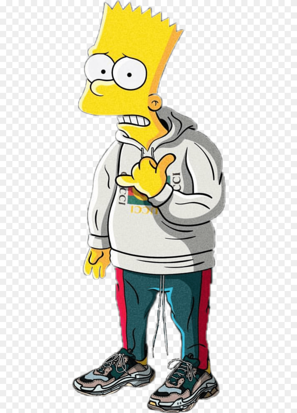 Bart Simpson Gucci Supreme Bartsimpson Simpsons Nike Bart Simpson Supreme Nike, Boy, Child, Clothing, Footwear Png Image