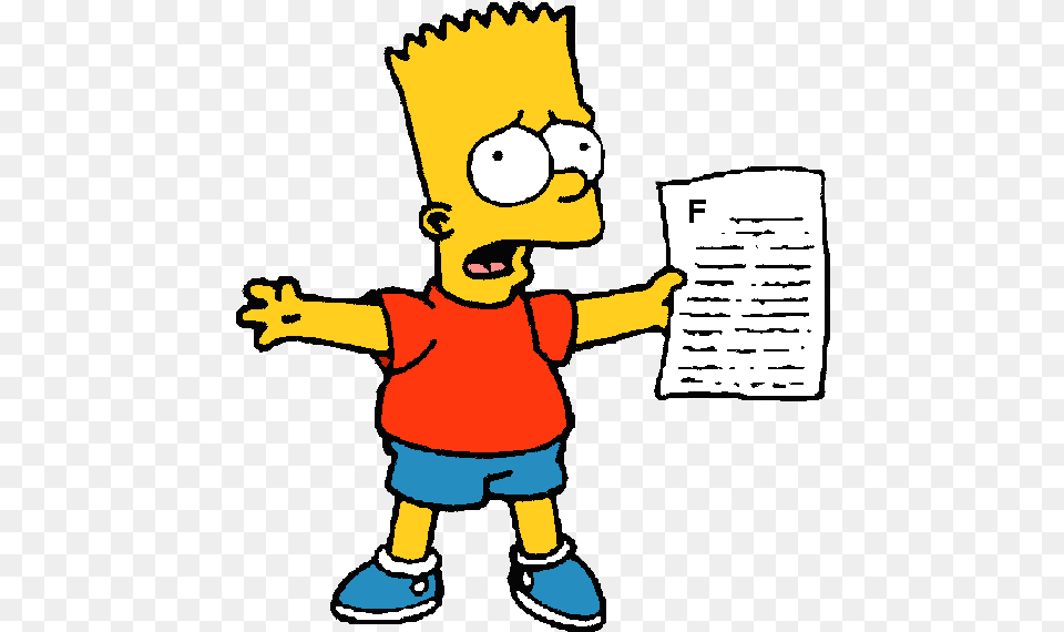 Bart Simpson Holding Paper, Baby, Person, Face, Head Free Transparent Png