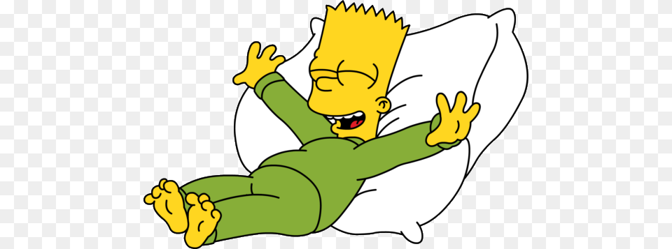 Bart Simpson Sleeping On Pillow, Cartoon, Baby, Person, Face Png