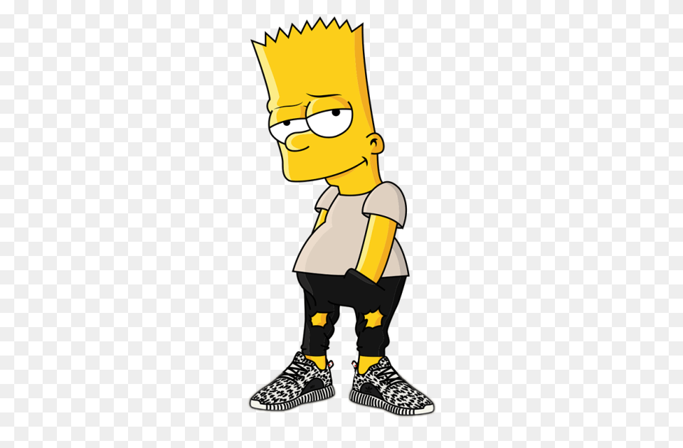 Bart Simpson Supreme Bape Money Trap Rich Lifestyle Yee, Footwear, Shoe, Clothing, Child Free Png