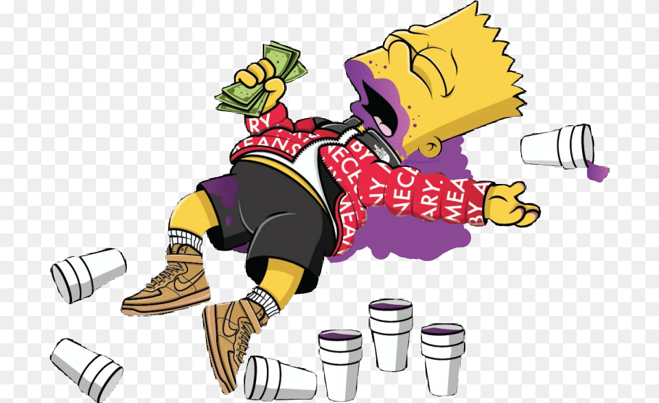 Bart Simpson Supreme Lean, Baby, Person, Book, Comics Free Png Download
