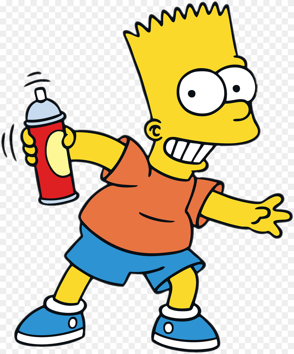 Bart Simpson Tagging Transparent Bart Simpson, Cleaning, Person, Cartoon, Baby Png Image