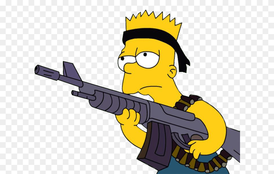 Bart Simpson With Gun, Baby, Person, Face, Head Free Png